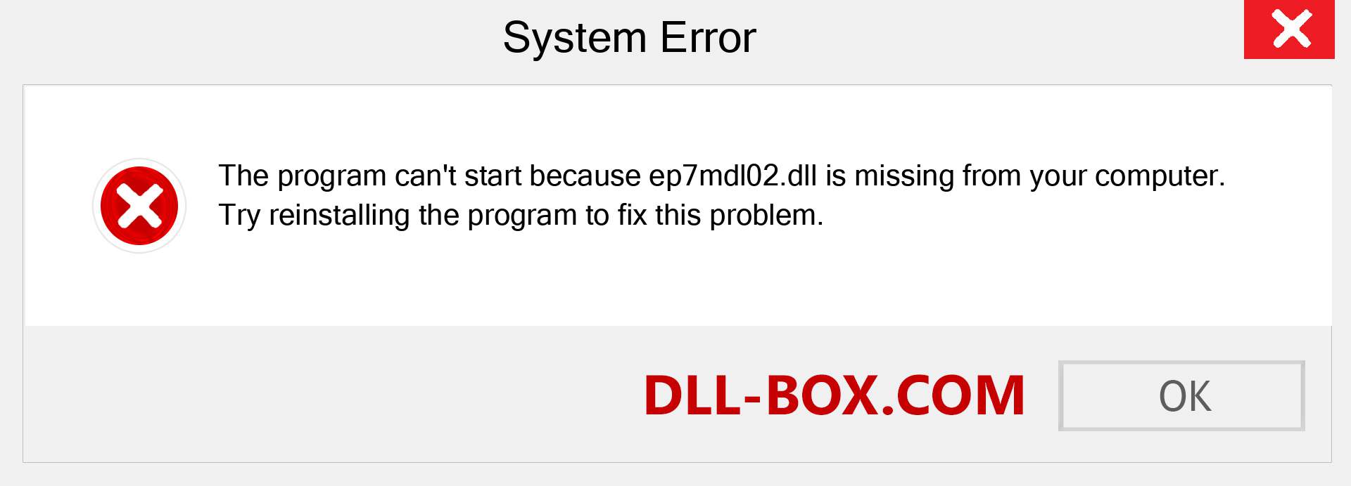  ep7mdl02.dll file is missing?. Download for Windows 7, 8, 10 - Fix  ep7mdl02 dll Missing Error on Windows, photos, images
